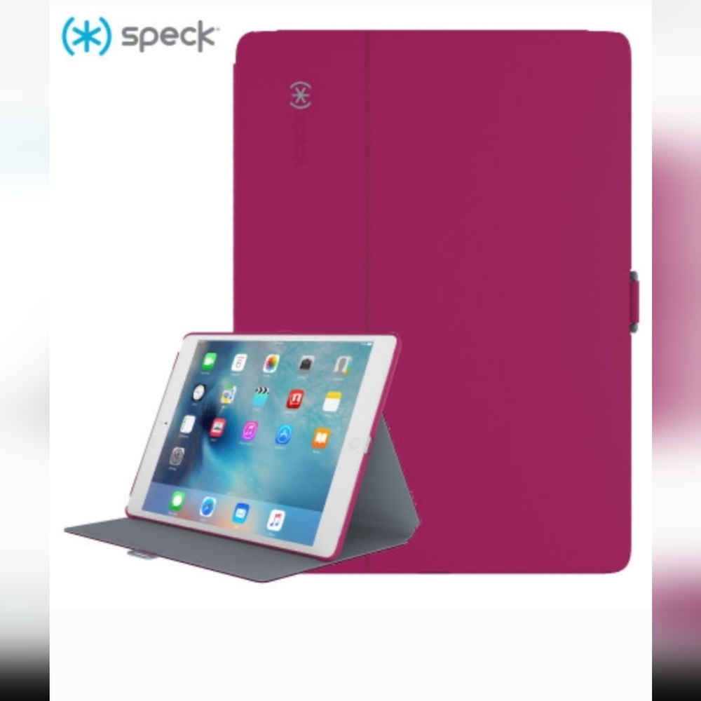 NEW Speck StyleFolio Case iPad Pro 12.9”– Fuchsia Pink/Nickel Gray | Slim, Style